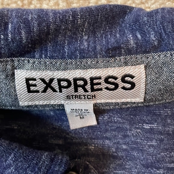 Express Stretch Mens Pique Polo (Navy Blue/Gray) - Picture 2 of 4